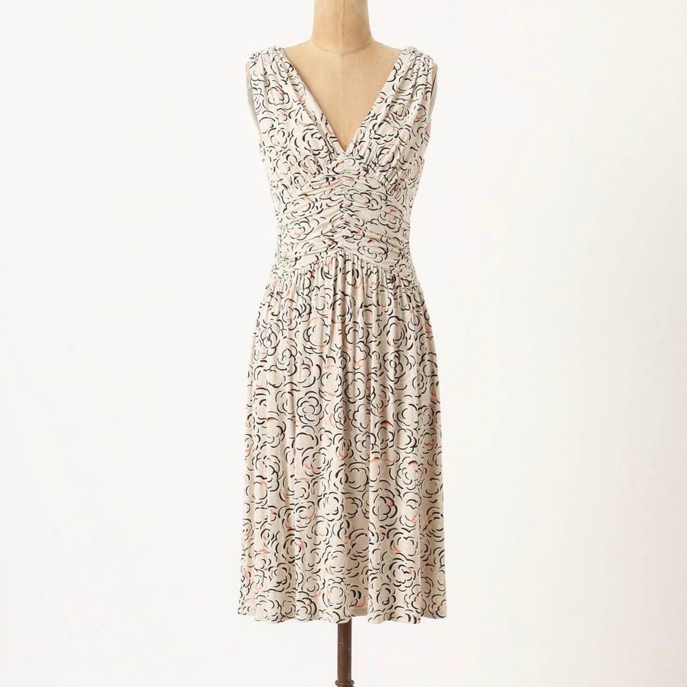 DELETTA Cloud Rose Dress Anthro Midi